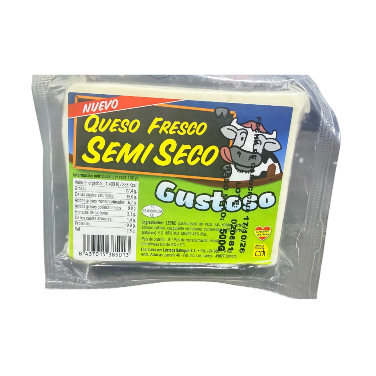 Queso Semi Seco Gustoso 500GR